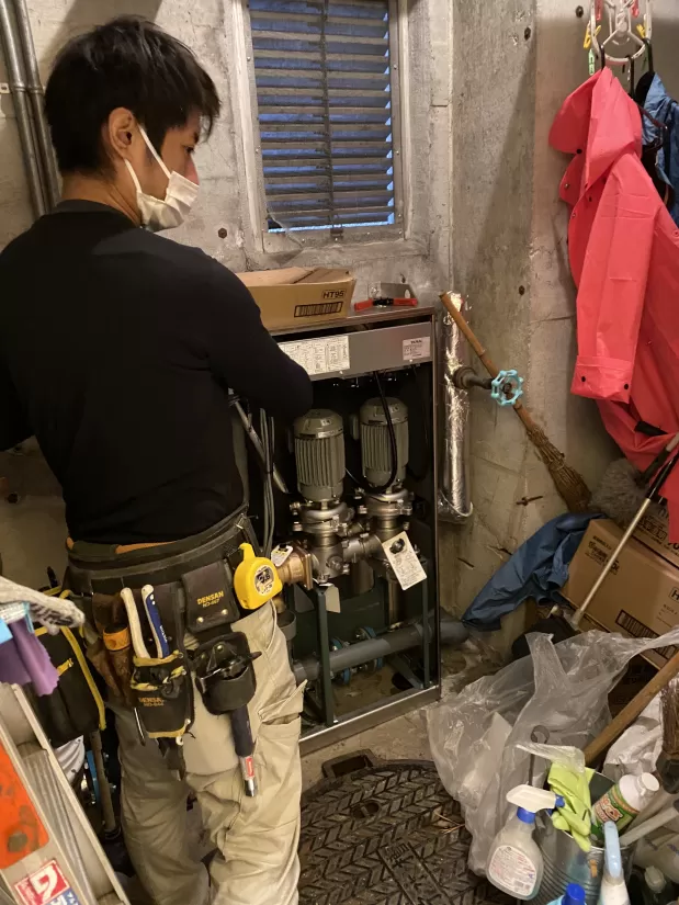 渋谷区　高架水槽　電極棒配線修理・引き替え イメージ画像